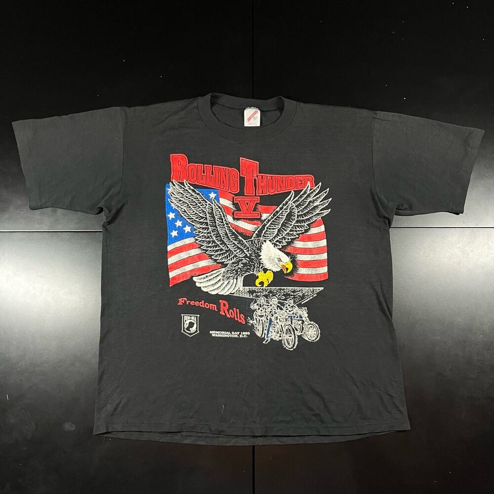 Vintage 1992 Rolling Thunder Biker Black T Shirt Men’s Sz XL Preowned